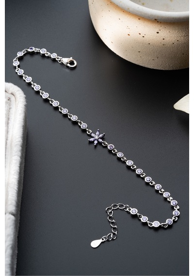 Çekirdekjewelry 925 Ayar Gümüş Mortaşli Lotus Bileklik Gri