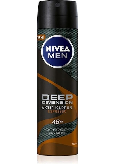 Nivea Deep Dimension Espresso Aktif Karbon Erkek Sprey Deodorant 150 ML
