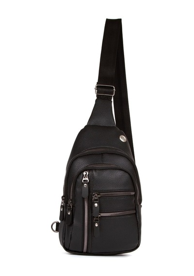 Adelina Bags Siyah Deri Çapraz Omuz Çantası Bodygag Freebag