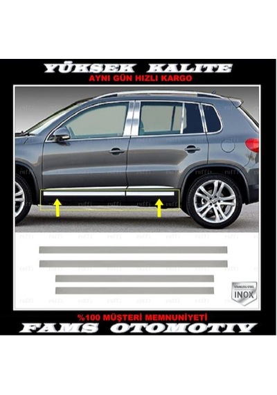 Vw Tiguan Krom Yan Kapı Çıtası 4 Kapı 2007-2016 Paslanmaz Çelik Vw Tiguan Krom Yan Kapı Çıtası 4 Kapı 2007-2016 Paslanmaz Çelik