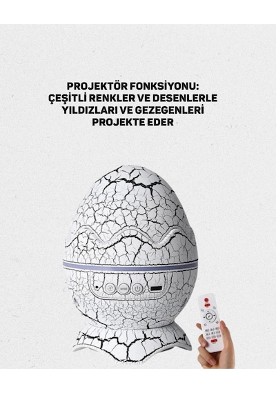Led Aydınlatmalar Çocuk Odası İçin Galaxy Projektör + Beyaz Gürültü + Uzaktan Kumandalı