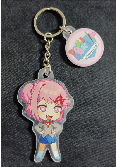 Owl Bag Doki Doki Literatüre Club - Natsuki Karakteri Desenli Acrylic Anahtarlık Çanta Süsü Çok Renkli