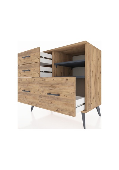 Hyperion Şifonyer 2 Raflı 4 Çekmeceli 88x44x80 Çam-antrasit/çam Antrasit/çam Hyperion Şifonyer 2 Raflı 4 Çekmeceli 88x44x80 Çam-antrasit/çam Antrasit/çam