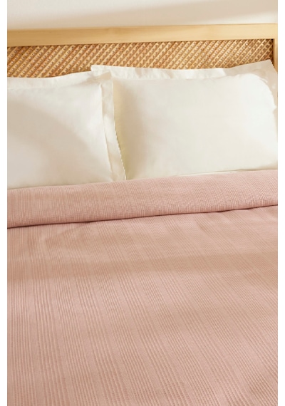 Karaca Home Maye %100 Pamuk Fırfırlı Çift Kişilik Tek Pike Somon Somon