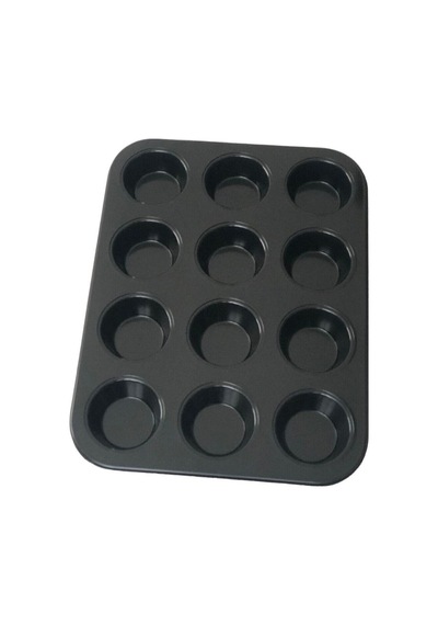 12'li Muffin Kalıbı, Metal Kek Kalıbı Siyah