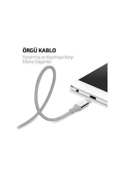 Alumicable Type-c 120cm Şarj Kablosu - Uzay Grisi 2dk18ug Standart