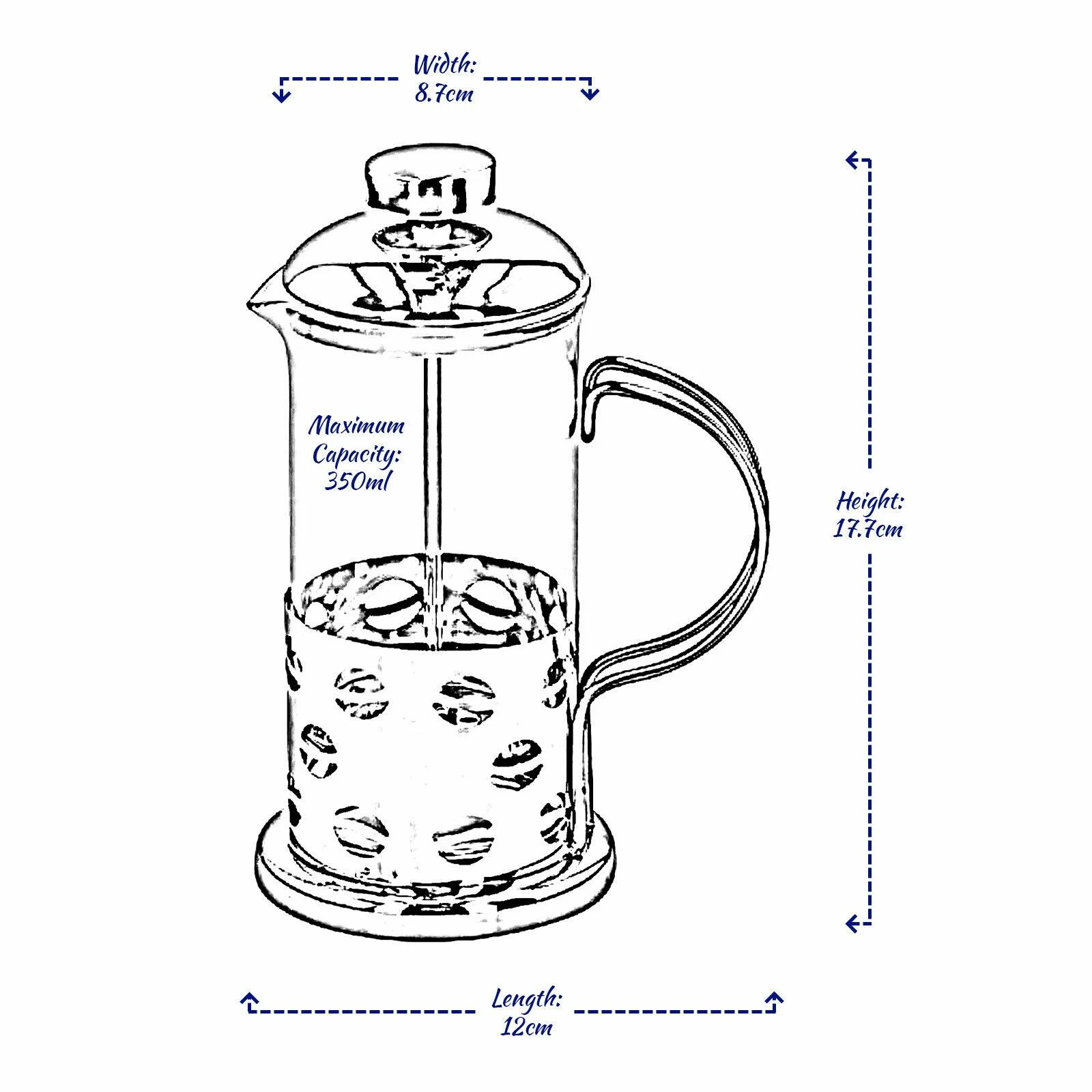 Alpina Kahve Ve Çay Bardağı 350l. French Press Saydam