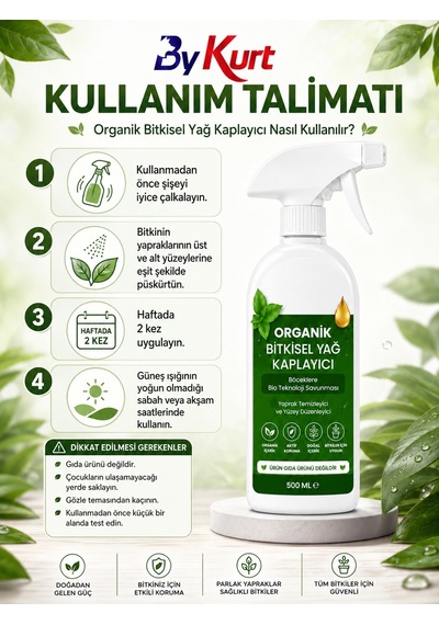 Organik Koruyucu Sprey Süs Bitkileri İçin 500 Ml Yaprak Temizleyici Bitki Bakım Spreyi