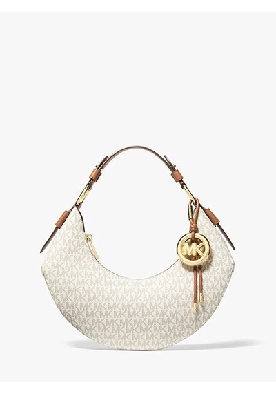Michael Kors Kadın Marka Logo Baskılı Gold Aksesuar Detaylı Ayarlanabilir Omuz Askılı Günlük Kullanıma Uygun Şık Bej Omuz Çantası 30f5gq4l6b 149