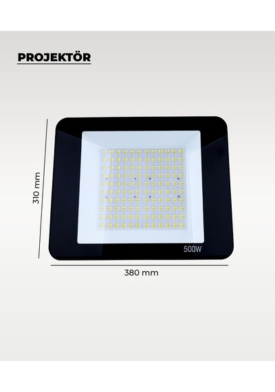 500w Profesyonel Led Projektör 6500k Beyaz Işık Ultra Güçlü Dış Mekan Bahçe Ve Endüstriyel Aydınlatma 1 Adet