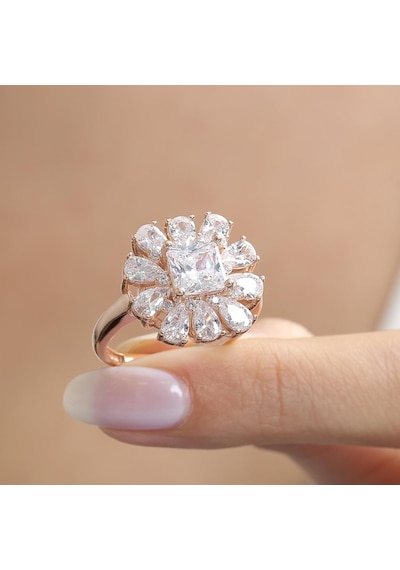 Mia Vento Effective Diamond Milano Rüyası Rose Renk Işıltılı Gümüş Yüzük