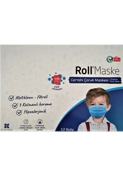 Roll Erkek Çocuk Maskesi 10 Adetlik 12 Kutu
