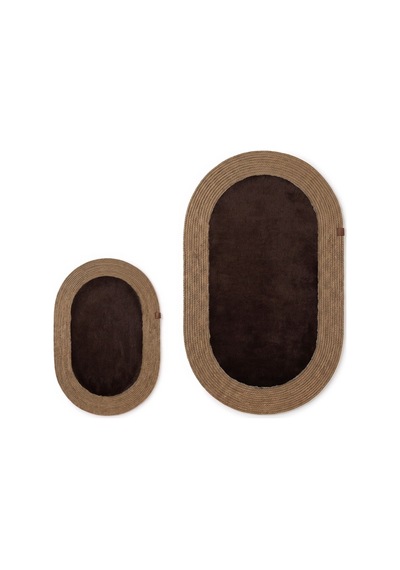 Banyo Paspası Takımı 60x100+40x60 Cm Düz Acı Kahve & Camel