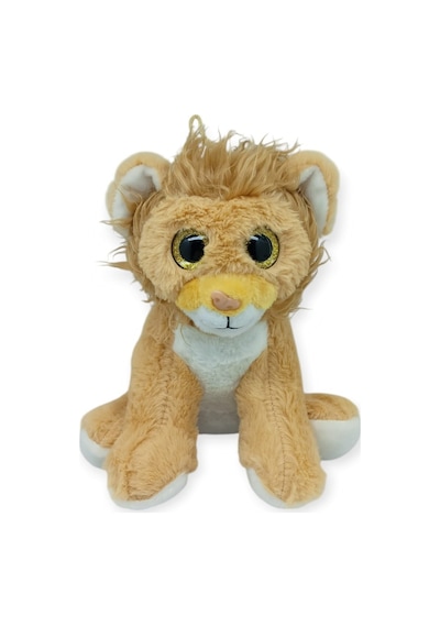 Peluş Cam Gözlü Hayvanlar 25 Cm - Aslan Lisinya Sarı