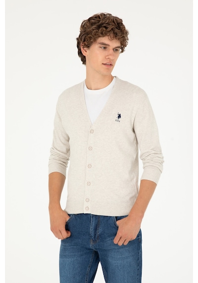 U.s. Polo Assn. Erkek Taş Melanj Hırka Triko 50293531-vr225 Taş Melanj