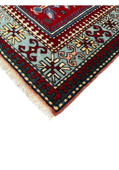 El Dokuma Sıfır Yörük Halısı Seccade 93x135 Turkuaz Yün Namazlık