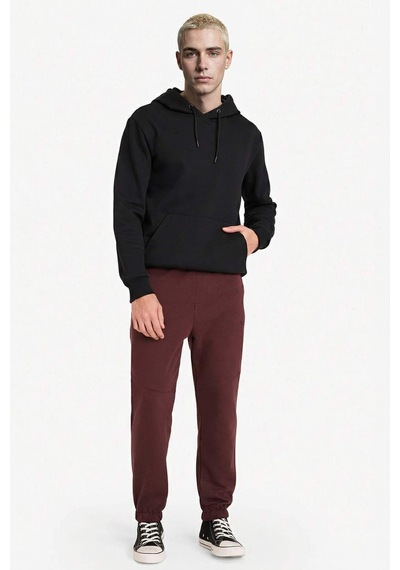 Defacto Regular Fit Beli Bağcıklı İçi Yumuşak Tüylü Paçası Lastikli Baskılı Fermuar Cepli Eşofman Altı Y5511az25aubr230 Bordo-br230