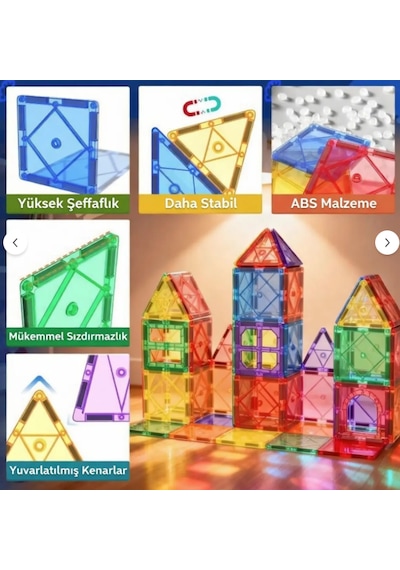 Mino Makers 101 Parça Manyetik Bloklar Mıknatıslı Bloklar Oyuncak