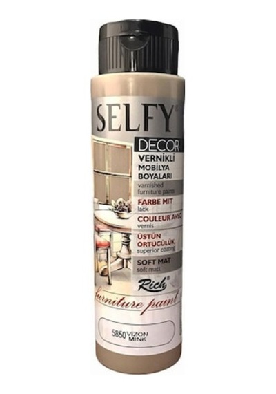 Rich Selfy Decor Kendinden Vernikli Mobilya Boyası 500 Cc Vizon