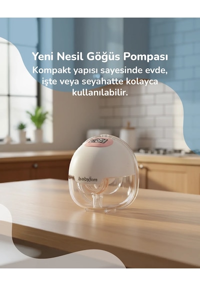 Babyjem Yeni Nesil Led Ekran Ultra Vakumlu Giyilebilir Göğüs & Süt Pompası