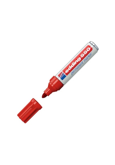 Edding 550 Yuvarlak Uçlu Kırmızı Permanent Markör 10lu Paket
