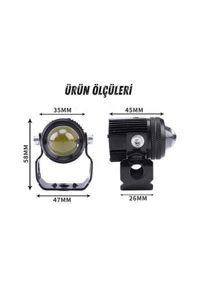 Motosiklet Fanlı Sis Farı Çift Renk Sarı-beyaz Scooter Araç Led Lamba 8v-85v Projektör Metal 2 Ad