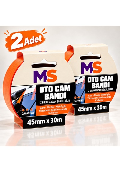 2 Adet Araba Araç Dayanıklı Oto Cam Bandı 45 Mm X 30 Metre Sabitleme Tamir İz Bırakmaz Güçlü Bantı 45x30 M