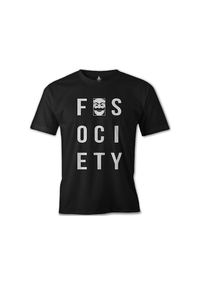 Mr. Robot - Fsociety Logo Siyah Erkek Tshirt