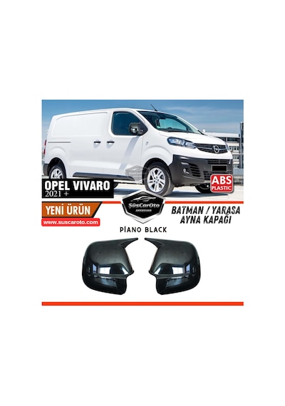 Opel Vivaro 2021 Sonrası Uyumlu Batman Yarasa Ayna Kapağı Piano Black Abs Plastik Sağ Sol Takım 00 Şüscaroto Aksesuar