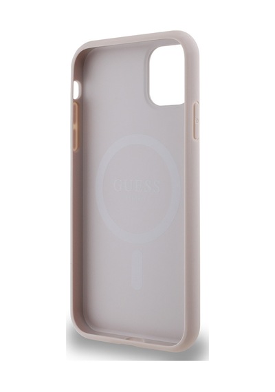 Apple Uyumlu iPhone 12 Uyumlu Kılıf Guess Lisanslı Magsafe Şarj Özellikli Small 4g Classic Kapak Pembe -