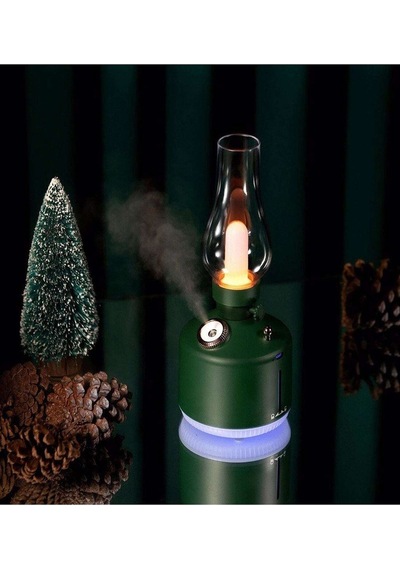 Nostalji Hava Nemlendirici Ile Led Işık Aromaterapi Difüzör Kablosuz Mist Maker Usb Şarj Edilebilir