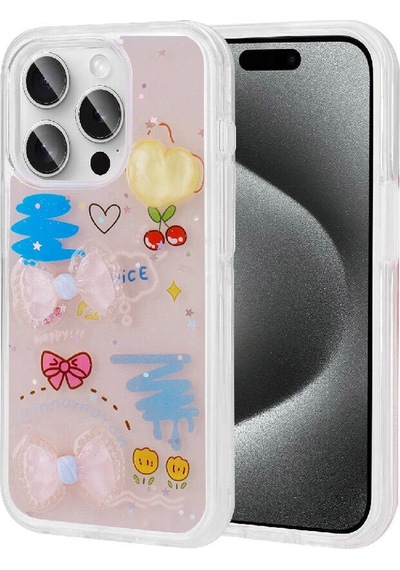 Apple iPhone Uyumlu 15 Pro Kılıf Kabartma Figürlü Parlak Zore Minimini Silikon Kapak