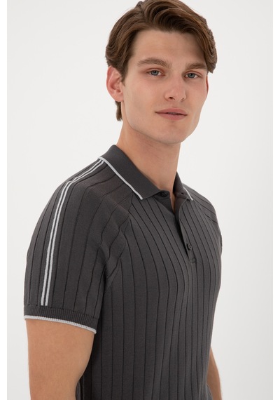 U.S. Polo Assn. Erkek Slim Fit Bisiklet Yaka Antrasit Tişört 50306481-VR006