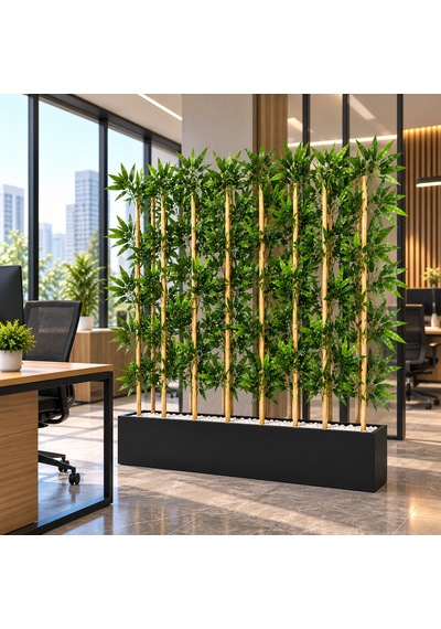 100 Cm Mdf Saksıda 10 Adet 100 Cm Bambu Separatör Siyah Saksı