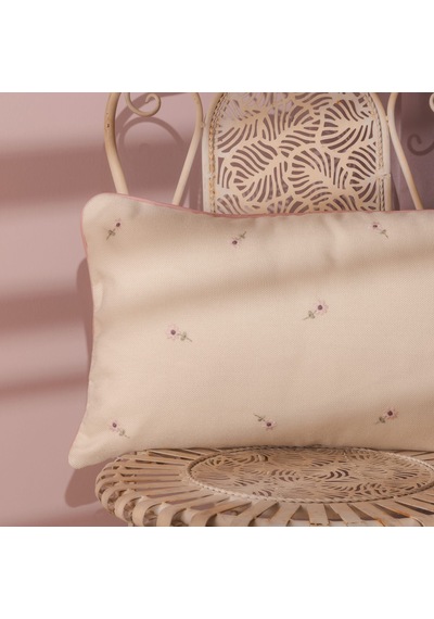 Soft Flor Kırlent Kılıfı - Ekru - 30x50 Cm Renkli