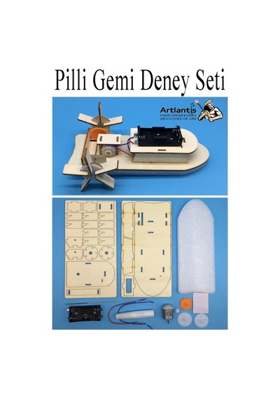 Gemi Deney Seti 1 Paket Gemi Maketi Dc Motor Ahşap Gemi Tekne Pilli Deney Bilim Okul Hobi Etkinlik