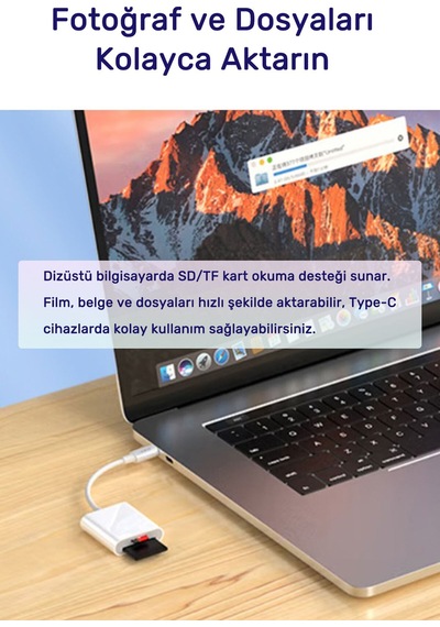 Type-c Sd Tf Microsd Kart Okuyucu, Otg Destekli Hafıza Kart Adaptörü, Telefon Tablet Bilgisayar Kamera Uyumlu, Fotoğraf Video Belge Aktarımı, Kompakt Tak Çalıştır D507
