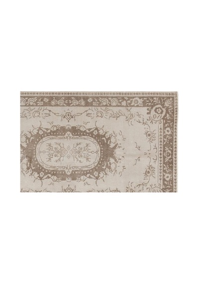 El Dokuması Vintage Yün-pamuk Bej Halı 5736 115 X 215 Cm