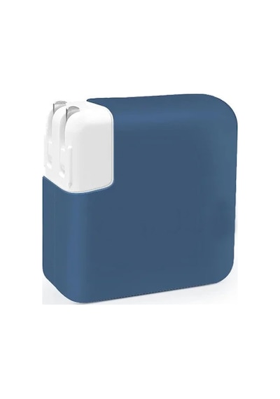 Apple İle Uyumlu Güç Adaptörü Silikon Kılıf 85 W, 87 W - Ve 96 W Usb-c Güç Adaptörü Silikon Kılıf Koruma Macbook İle Uyumlu Güç Adaptörü Renkli Kılıf Lacivert, 85w