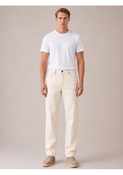 Xint Naturel Keten Karışımlı Regular Fit Pantolon 100731 Bej