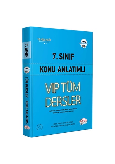 7.Sınıf VIP Tüm Dersler Konu Anlatımlı  -  Mavi Kitap -  Editör