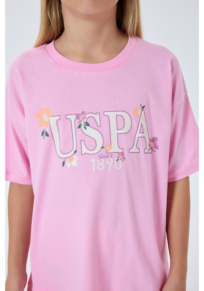 U.s. Polo Assn. 2503 %100 Pamuk Cepli Kız Çocuk Pijama Takım Pembe