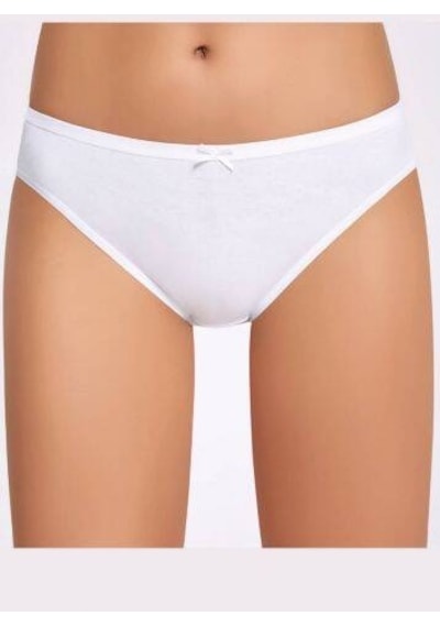 Fiyonklu Beyaz Kadın Bikini Külot 5 Adet 001