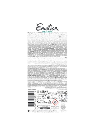 Emotion Aqua Kiss + Natural Breeze + Natural Bloom + Violet Kadın Sprey Deodorant 4 x 150 ML