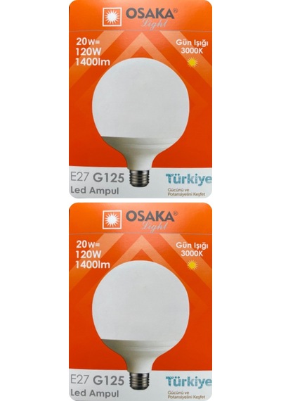 2 Adet 20w 120w 3000k Sarı Işık E27 Duylu Kalın Duy Glop Led Ampul