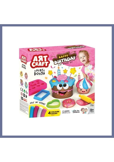 Bezos 03683 Art Craft Doğum Günü Hamur Set 200 Gr Dlra Çok Renkli