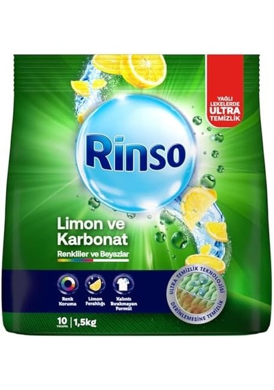 Toz Çamaşır Deterjanı Limon Ve Karbonat Renkliler Ve Beyazlar İçin 1,5 Kg