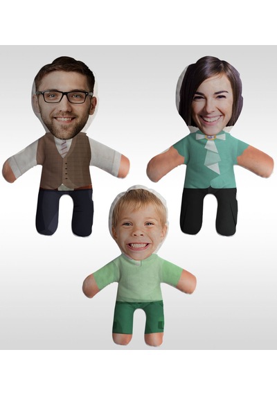 Kişiye Özel Fotoğraflı 3’lü Çekirdek Aile Bebek Yastık Seti-1