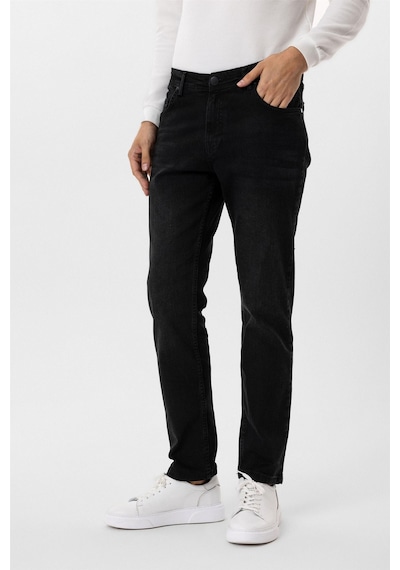Süvari Siyah Regular Denim Pantolon