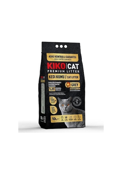 Kiko Cat Premium Litter Grey Karbon 10 Lt Kedi Kumu